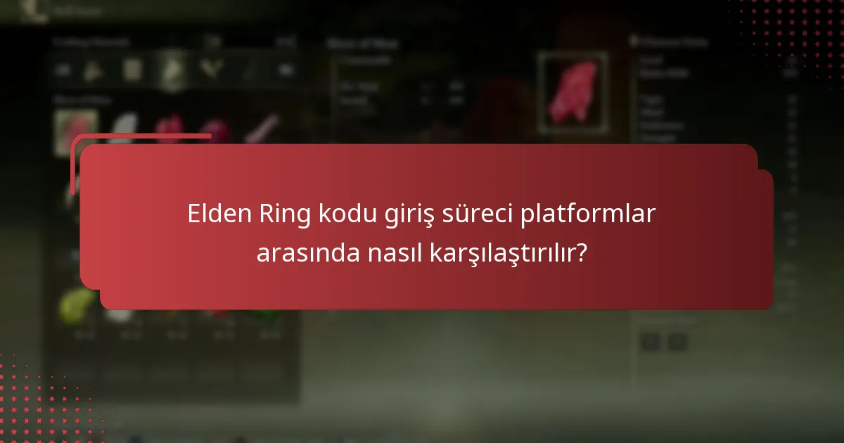Elden Ring kodu giriş süreci platformlar arasında nasıl karşılaştırılır?