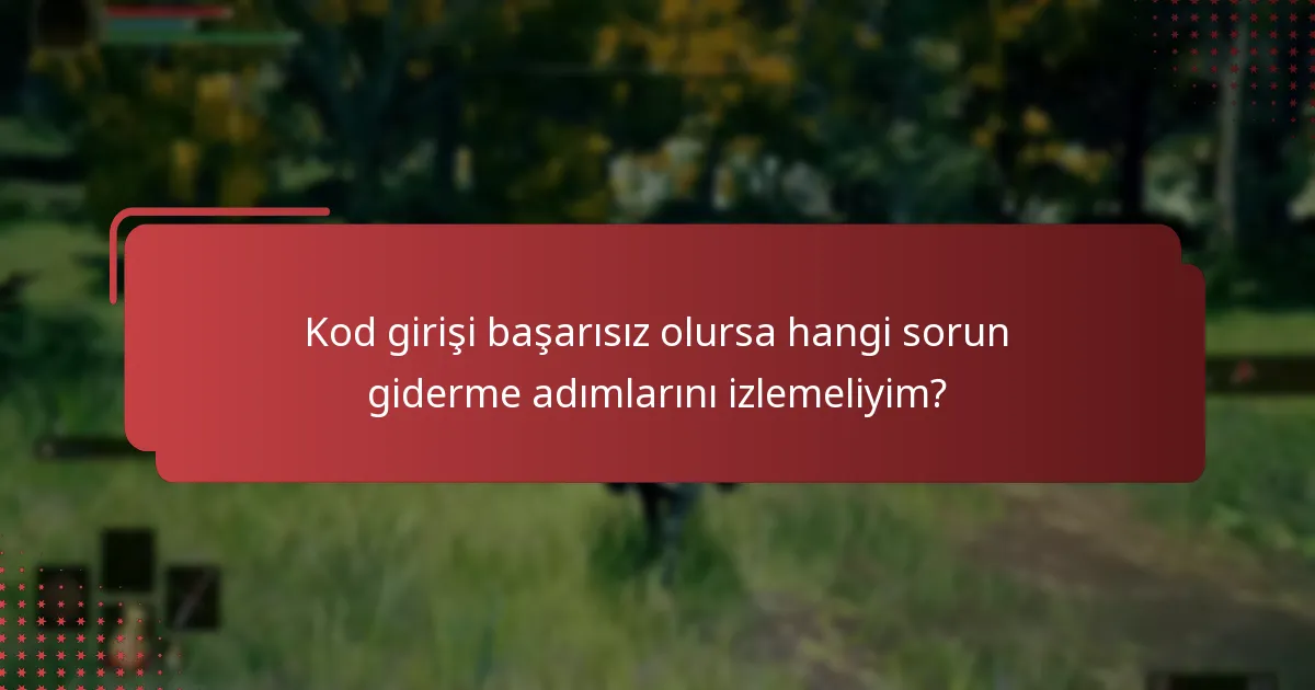 Kod girişi başarısız olursa hangi sorun giderme adımlarını izlemeliyim?