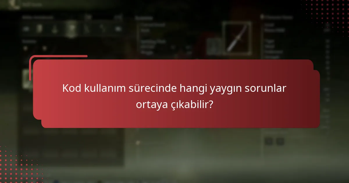Kod kullanım sürecinde hangi yaygın sorunlar ortaya çıkabilir?